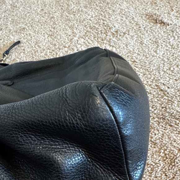 Coach Black Pebbled Leather Shoulder Bag with Chain Straps - Picture 6 of 13